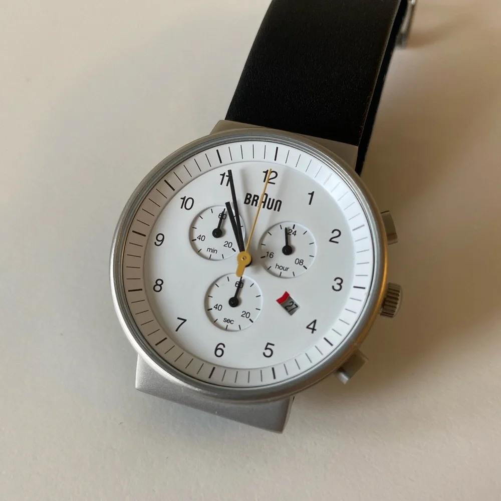 Braun Classic Chronograph Watch with Leather Strap